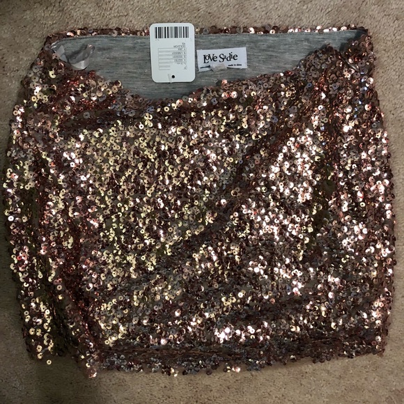 Gold Love Sadie sequined skirt (new with tags) - Picture 1 of 2